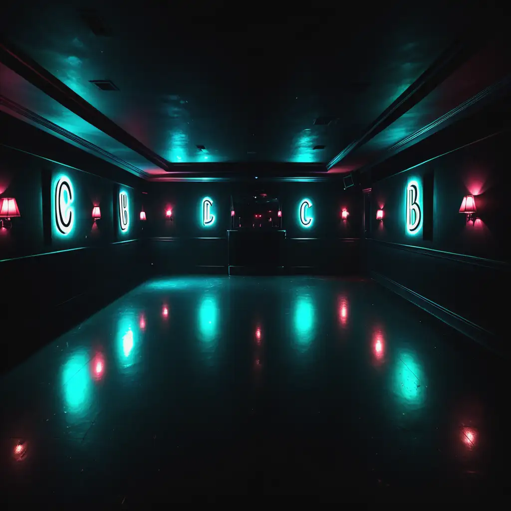 Dark Nightclub Interior with Dim Lighting