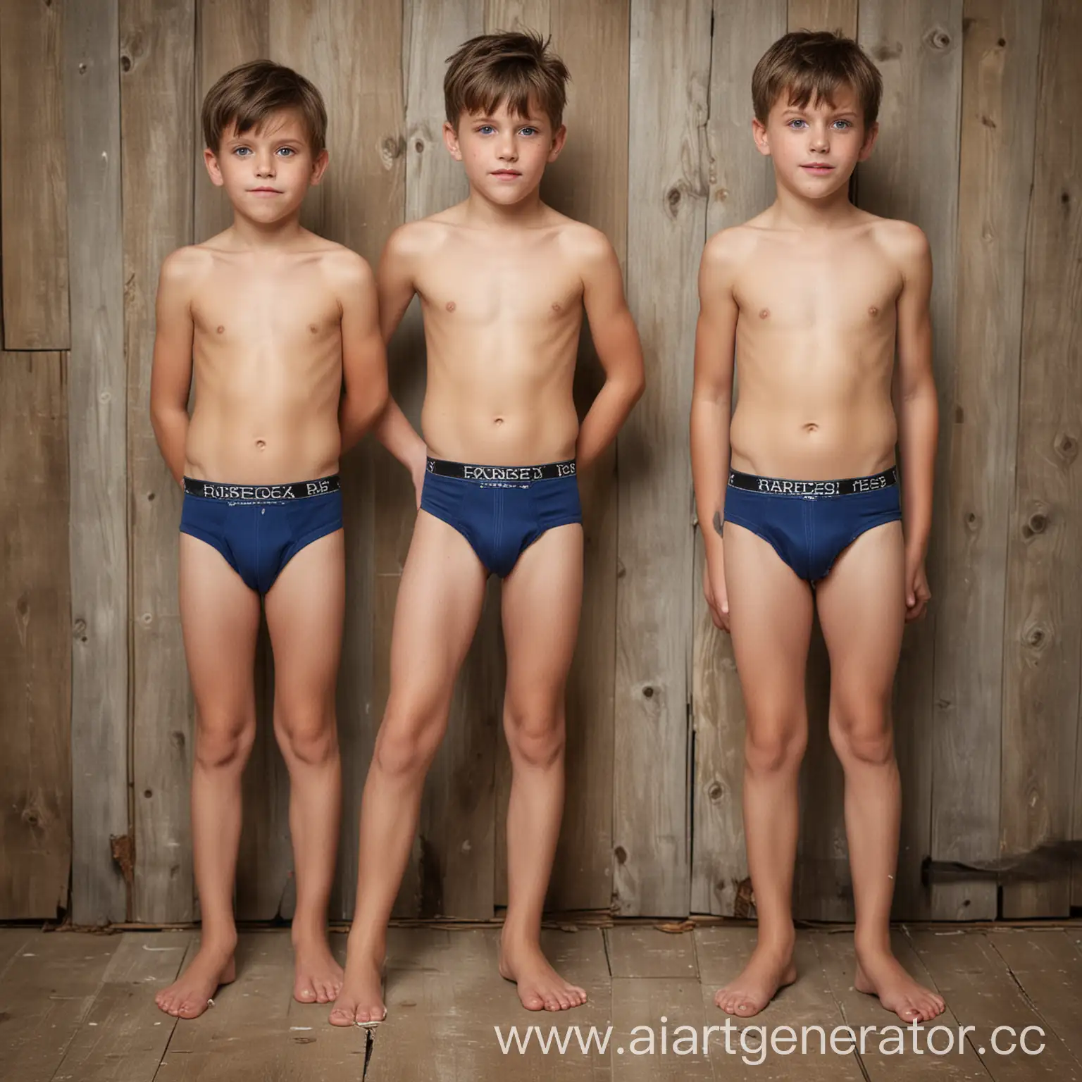 Two-Boys-in-Polyester-Undies-Playing-in-a-Barn