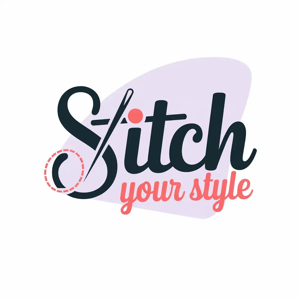 LOGO Design for Stitch Your Style Needle and Thread Shaped S with Lavender Beige and Coral Accent Colors