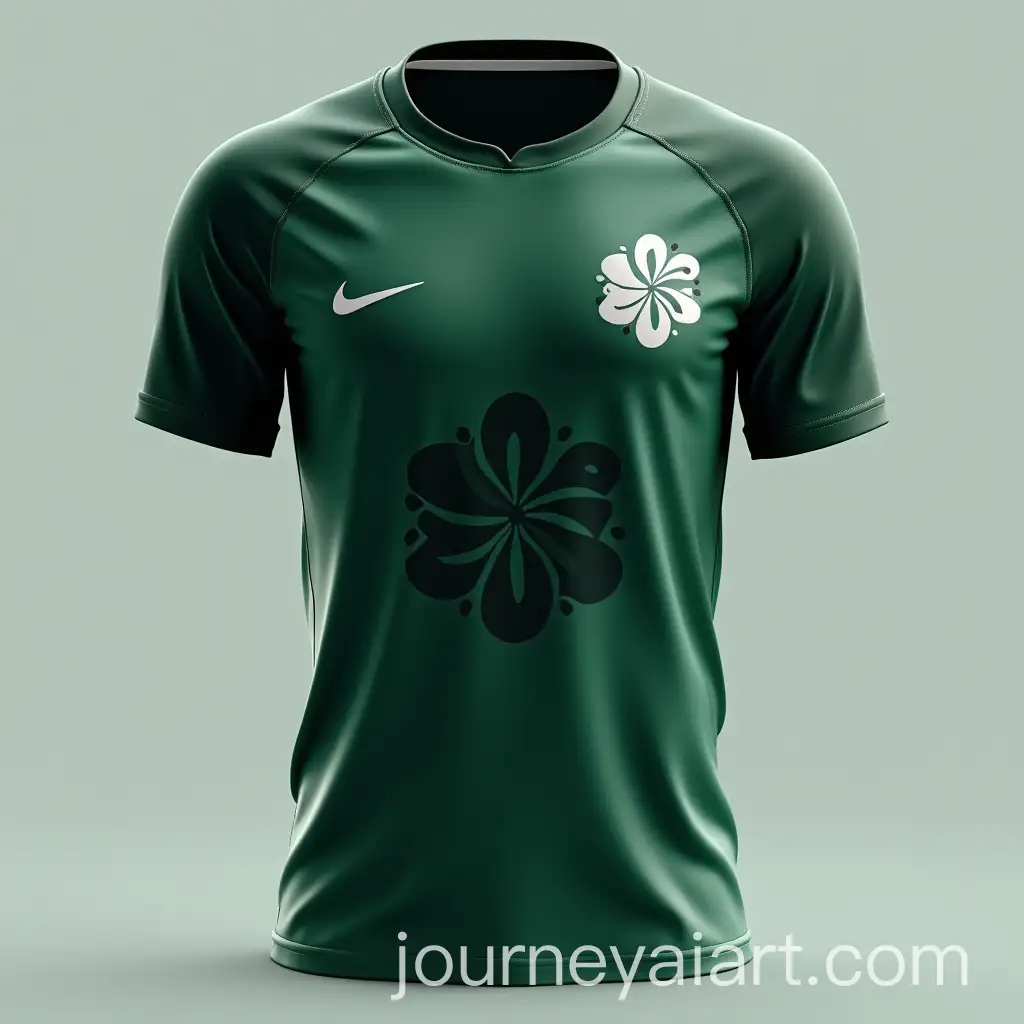 Volleyball-Training-Shirt-Design-with-Dark-Green-Sleeves-and-Floral-Pattern