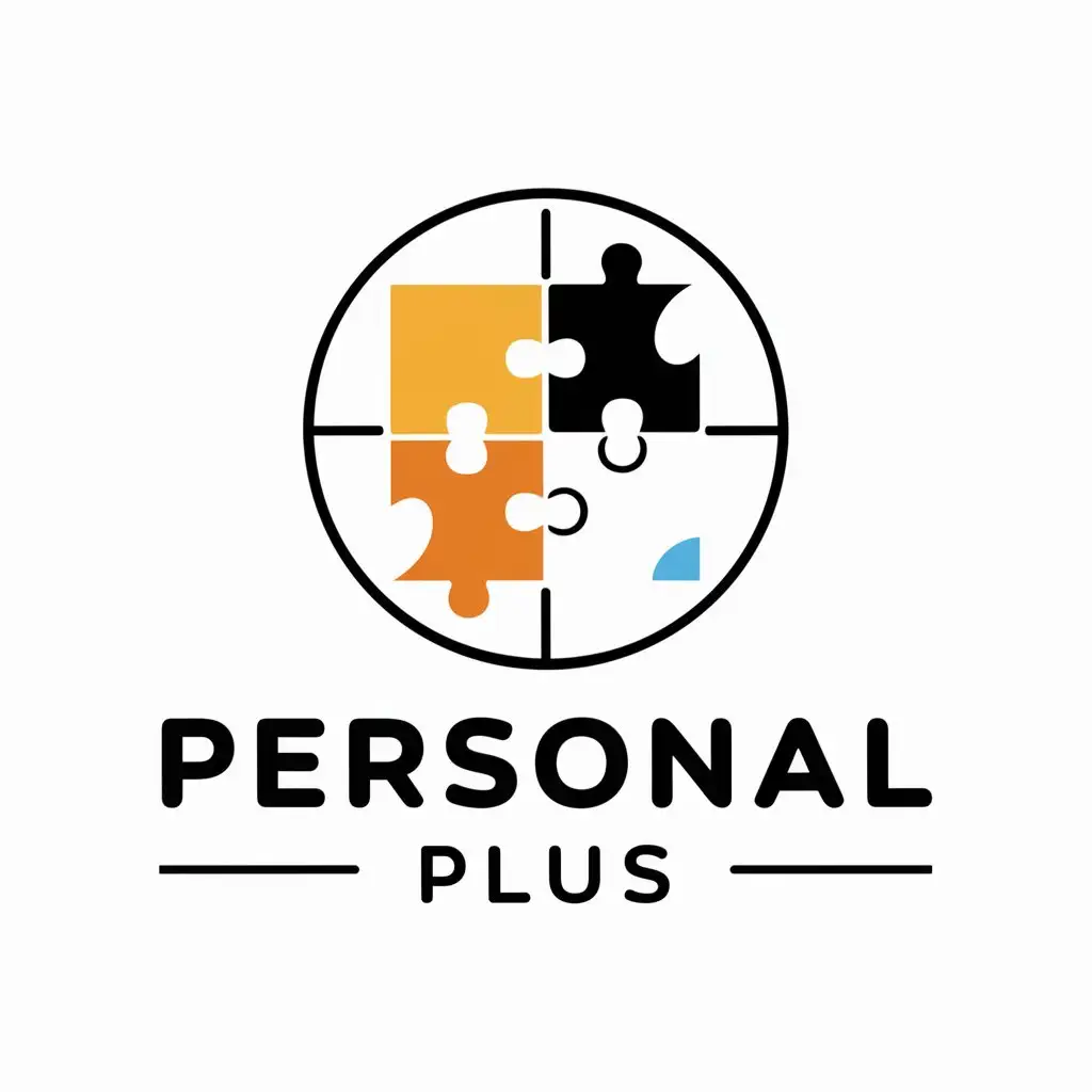 a vector logo design,with the text "Personal Plus", main symbol:puzzles,Moderate,clear background