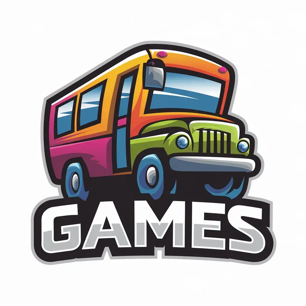 LOGO Design for GAMES 3D Bus Symbol with Colorful Theme for the Internet Industry