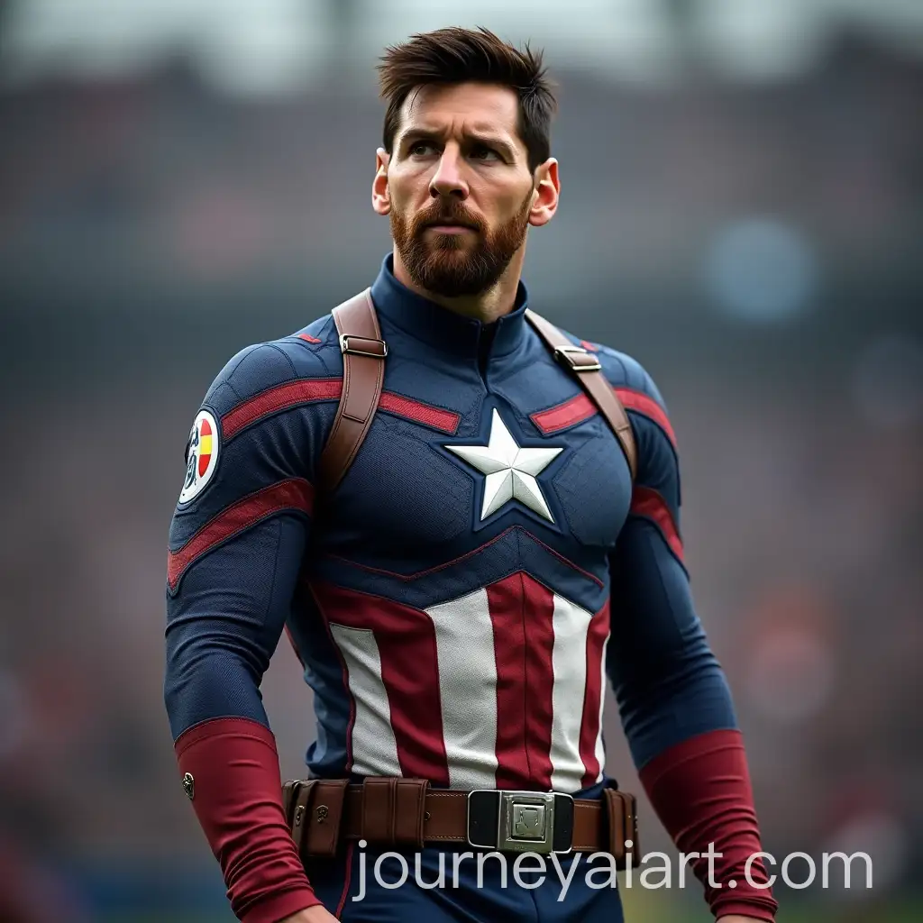 Lionel-Messi-in-Captain-America-Suit-Standing-Heroically