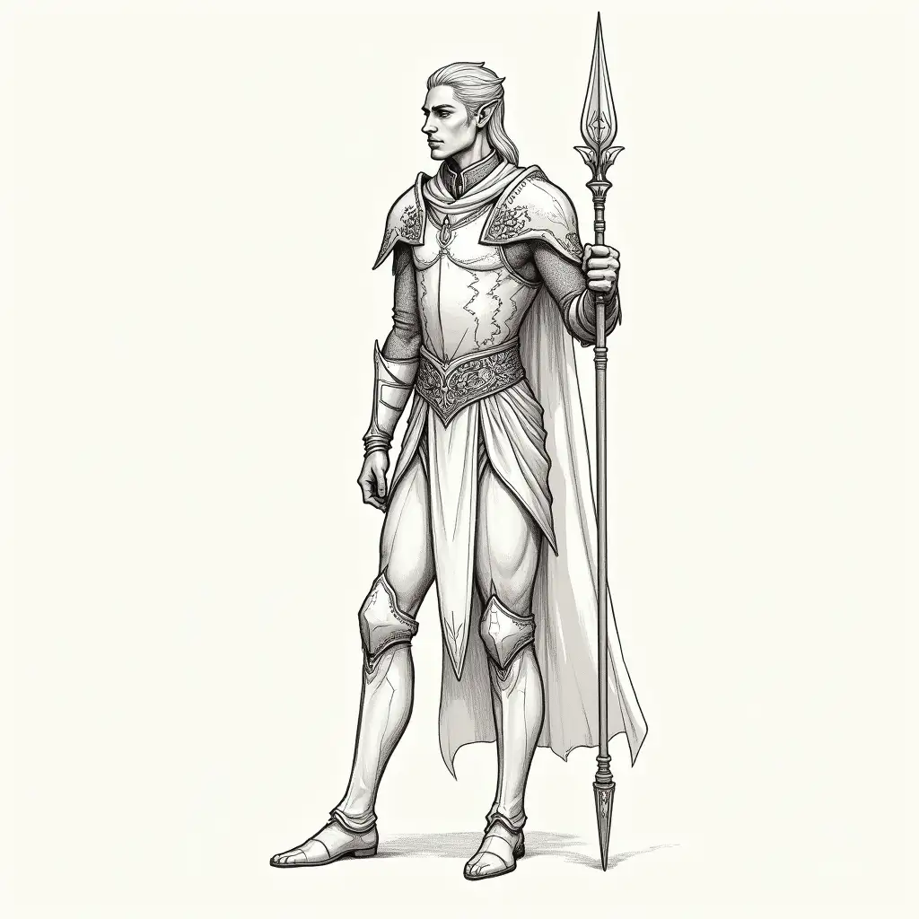 30YearOld-Elven-Guard-in-Elegant-Armor-Holding-Ornate-Spear