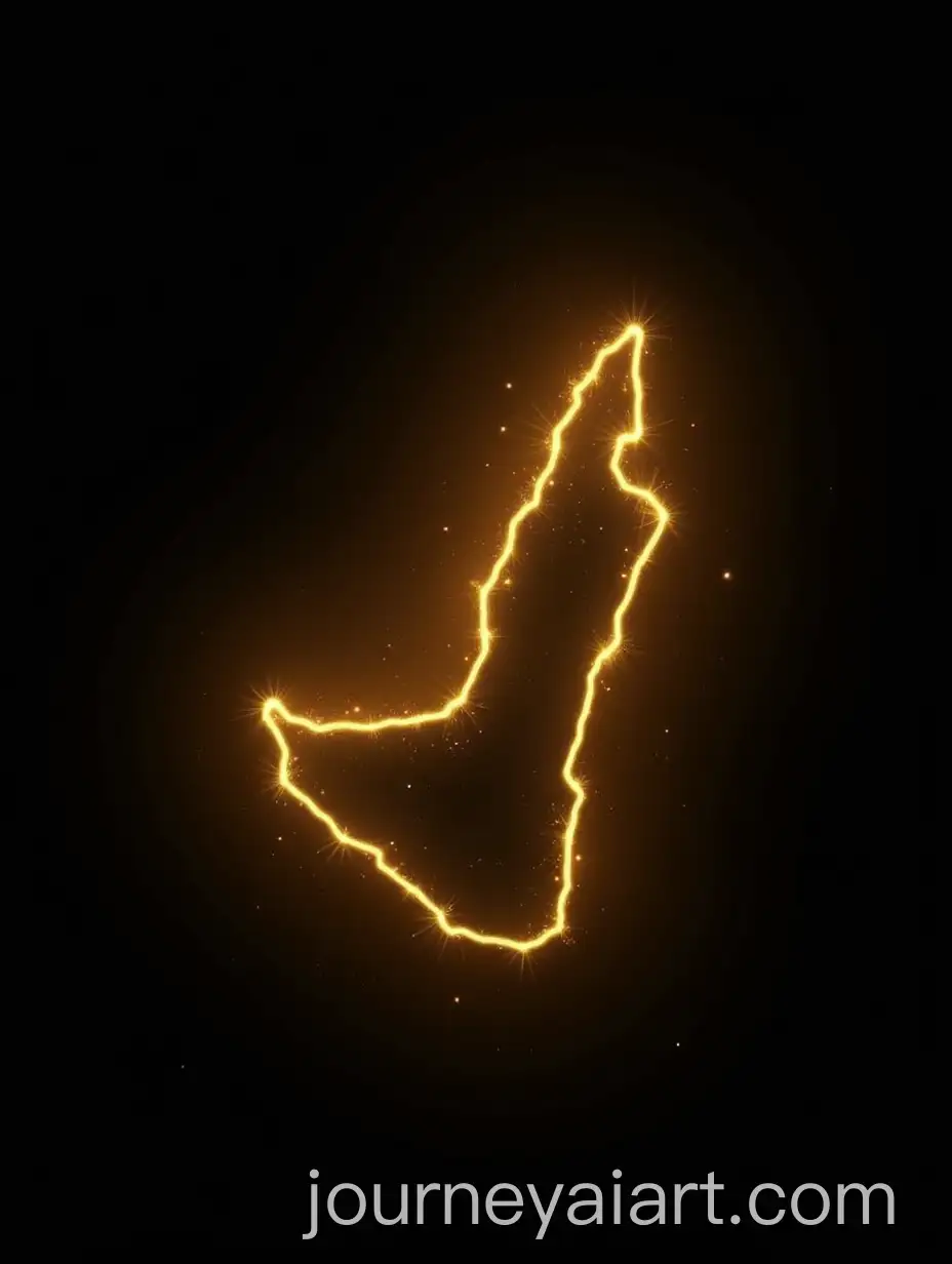 Golden-Glowing-Map-of-Arab-Countries-on-Black-Background