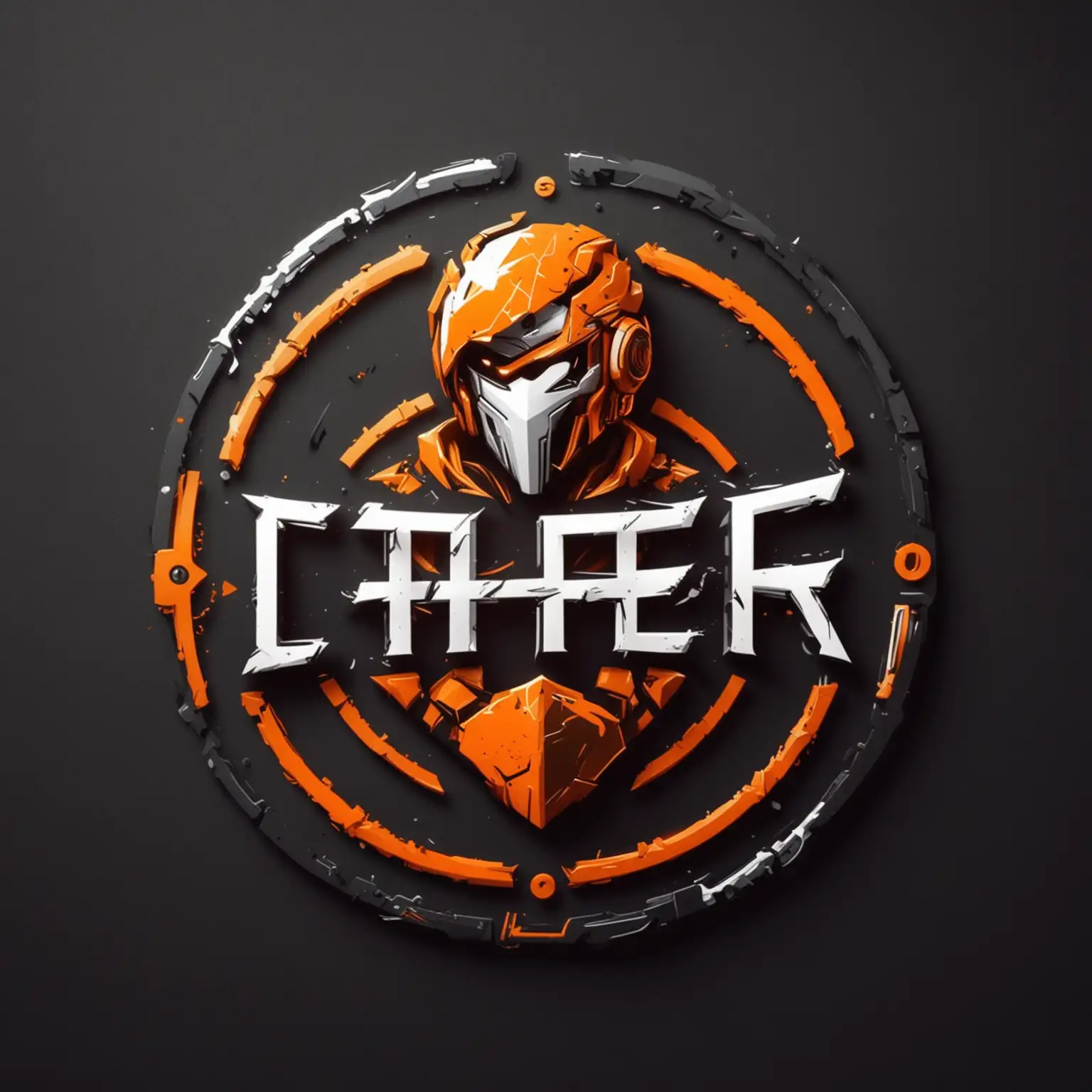 logo in a circle of cyber sports team lthree in orange-white color