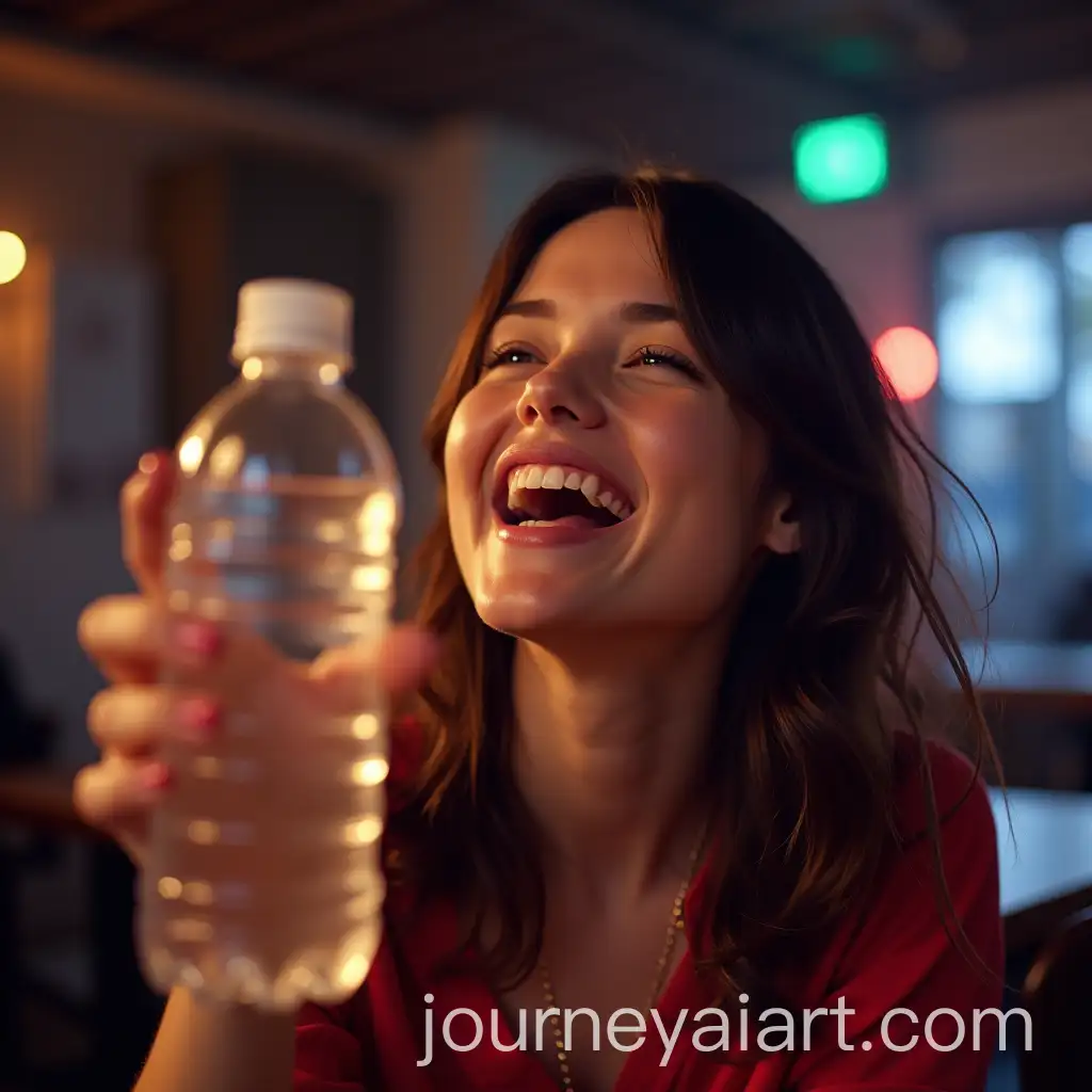 Joyful-Individual-Singing-with-a-Water-Bottle-Microphone