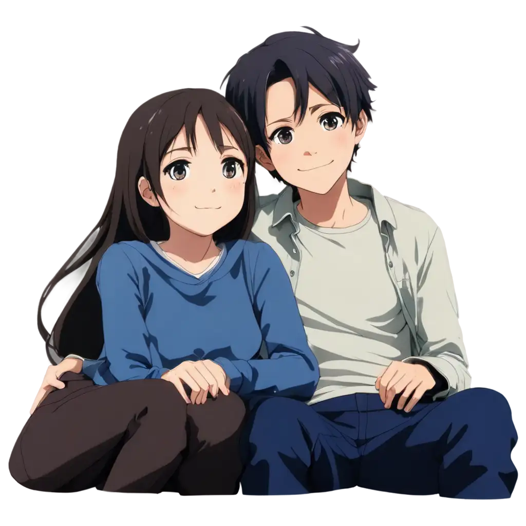 Cute-Anime-Couple-Cuddling-While-Watching-a-Movie-PNG-Image-for-Heartwarming-Artwork