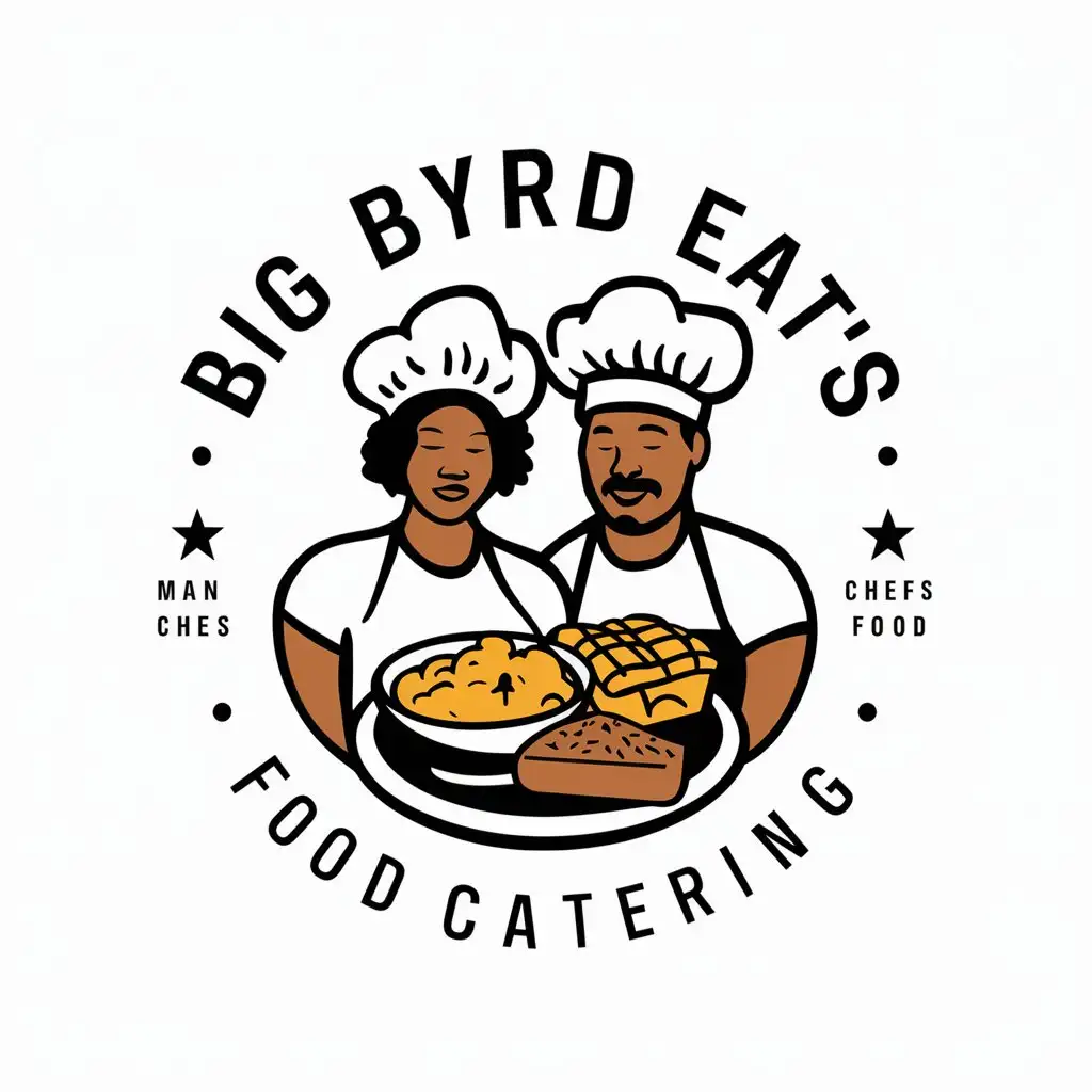 LOGO Design For BIG BYRD EATS FOOD CATERING Soul Food Chefs in Vector Art