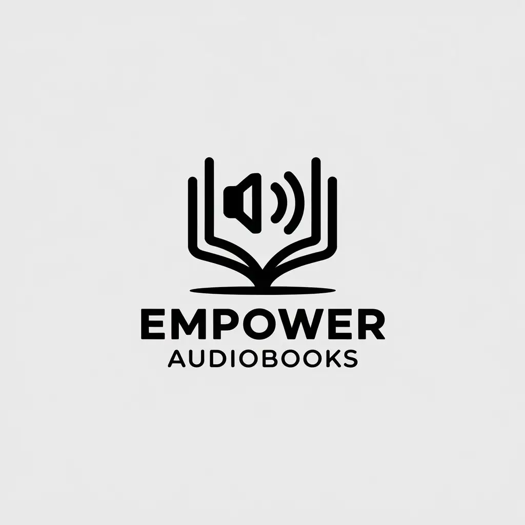 LOGO Design for Empower Audiobooks Minimalistic Audiobook Theme with Clear Background