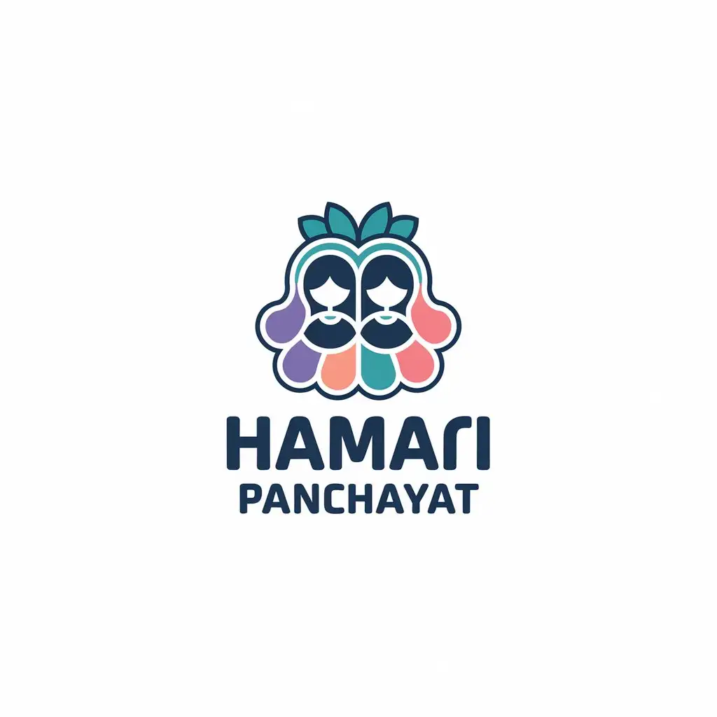 LOGO Design for Hamari Panchayat Minimalistic Vector with Two Girls for the Entertainment Industry