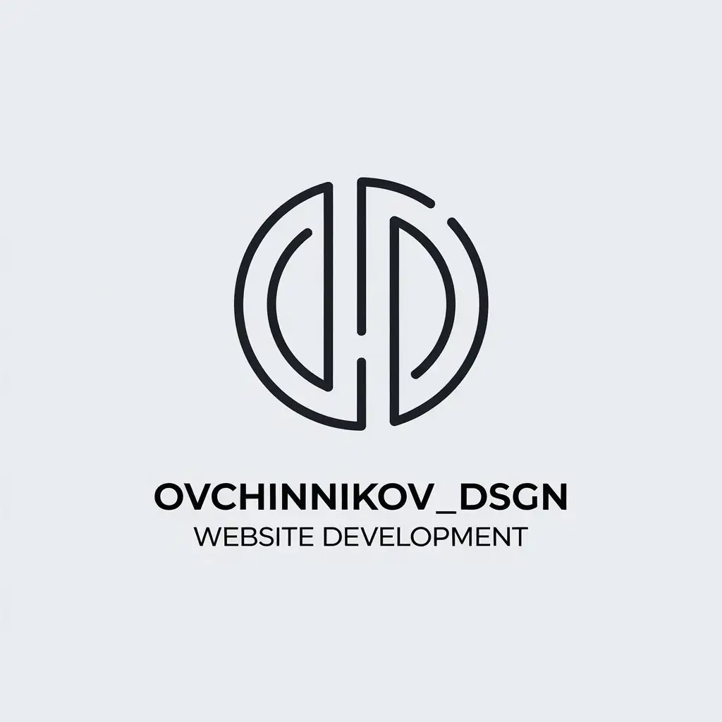 a vector logo design,with the text "Ovchinnikov_dsgn Website Development", main symbol:OD,Minimalistic,be used in sites industry,clear background