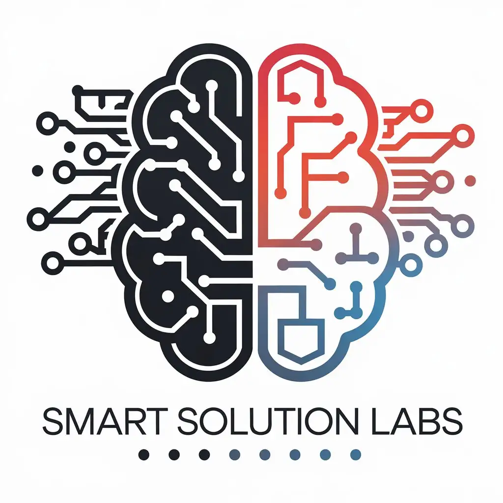 LOGO Design for Smart Solution Labs Brain Symbol with Neural Networks in Technology Industry