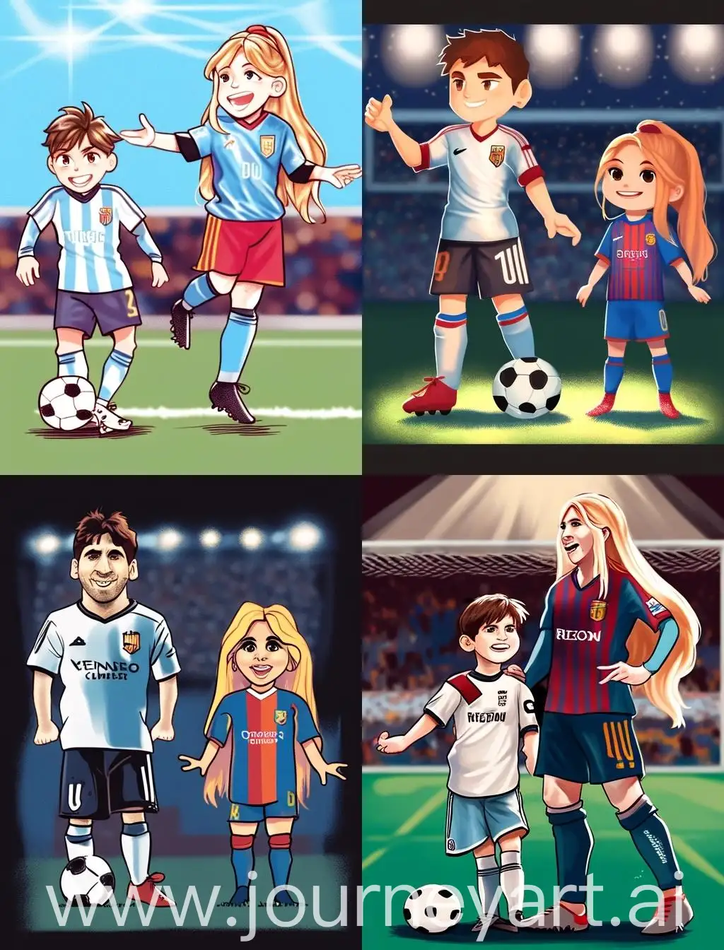 10YearOld-Lionel-Messi-and-Shakira-Singing-on-Manchester-United-Soccer-Field