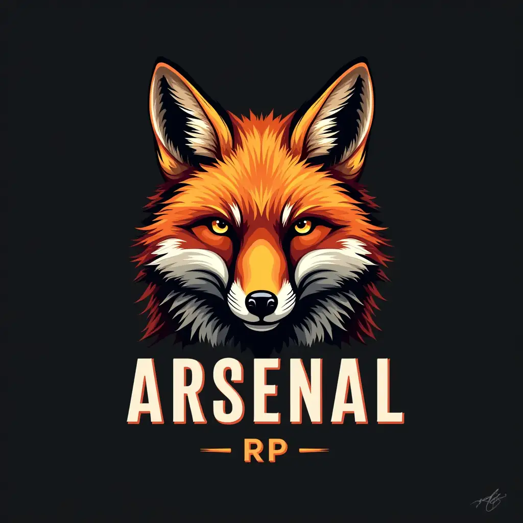 artwork logotyp fox and down center text ARSENAL RP