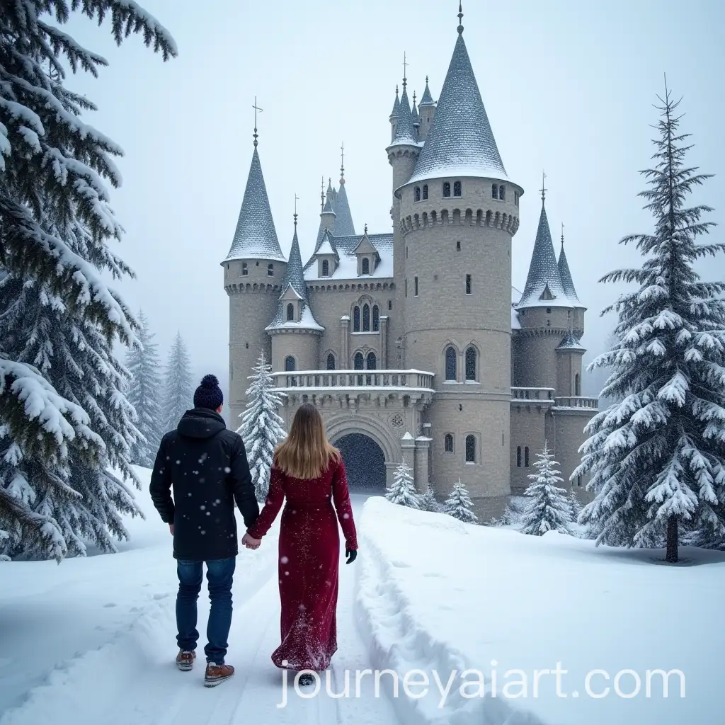 Winter-Castle-with-Two-Couples-in-Front-of-It