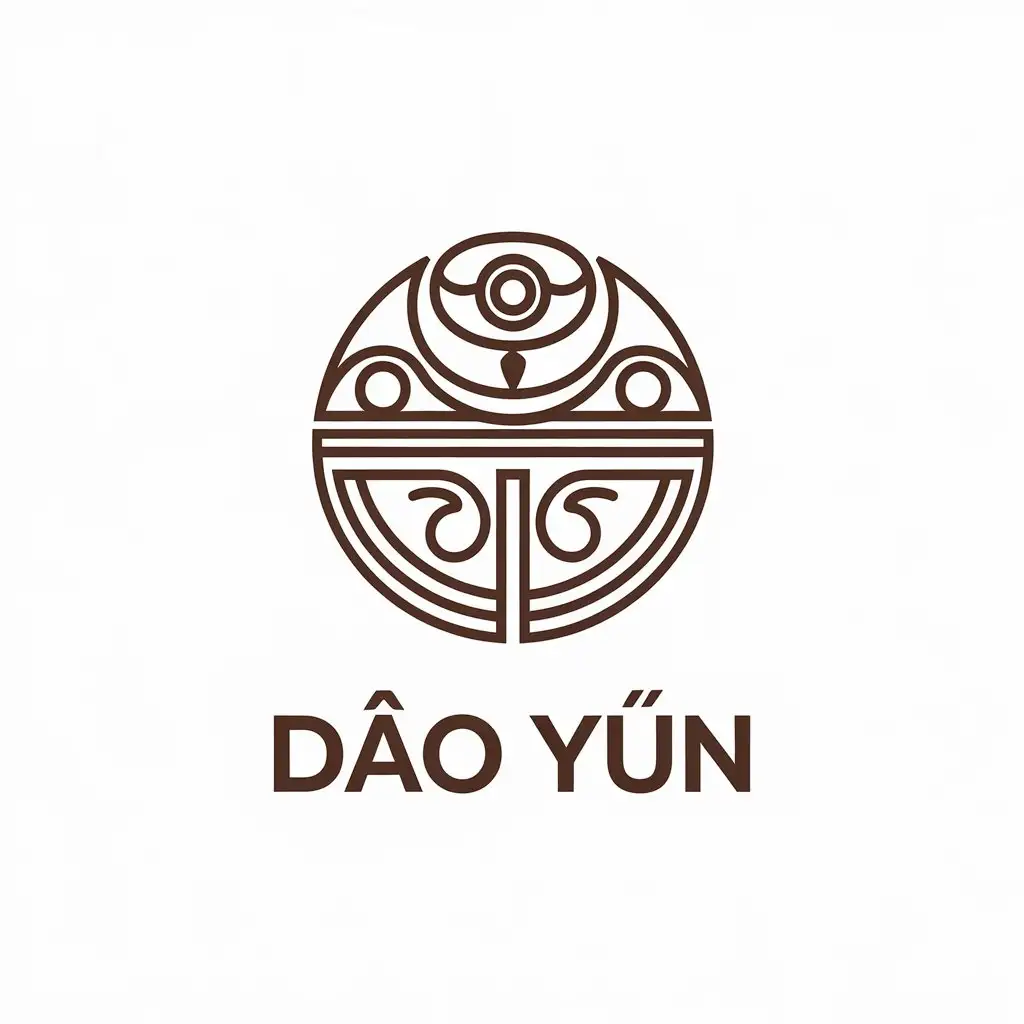 a vector logo design,with the text "Dào yùn", main symbol:Nepal song bowl,Minimalistic,be used in Religious industry,clear background