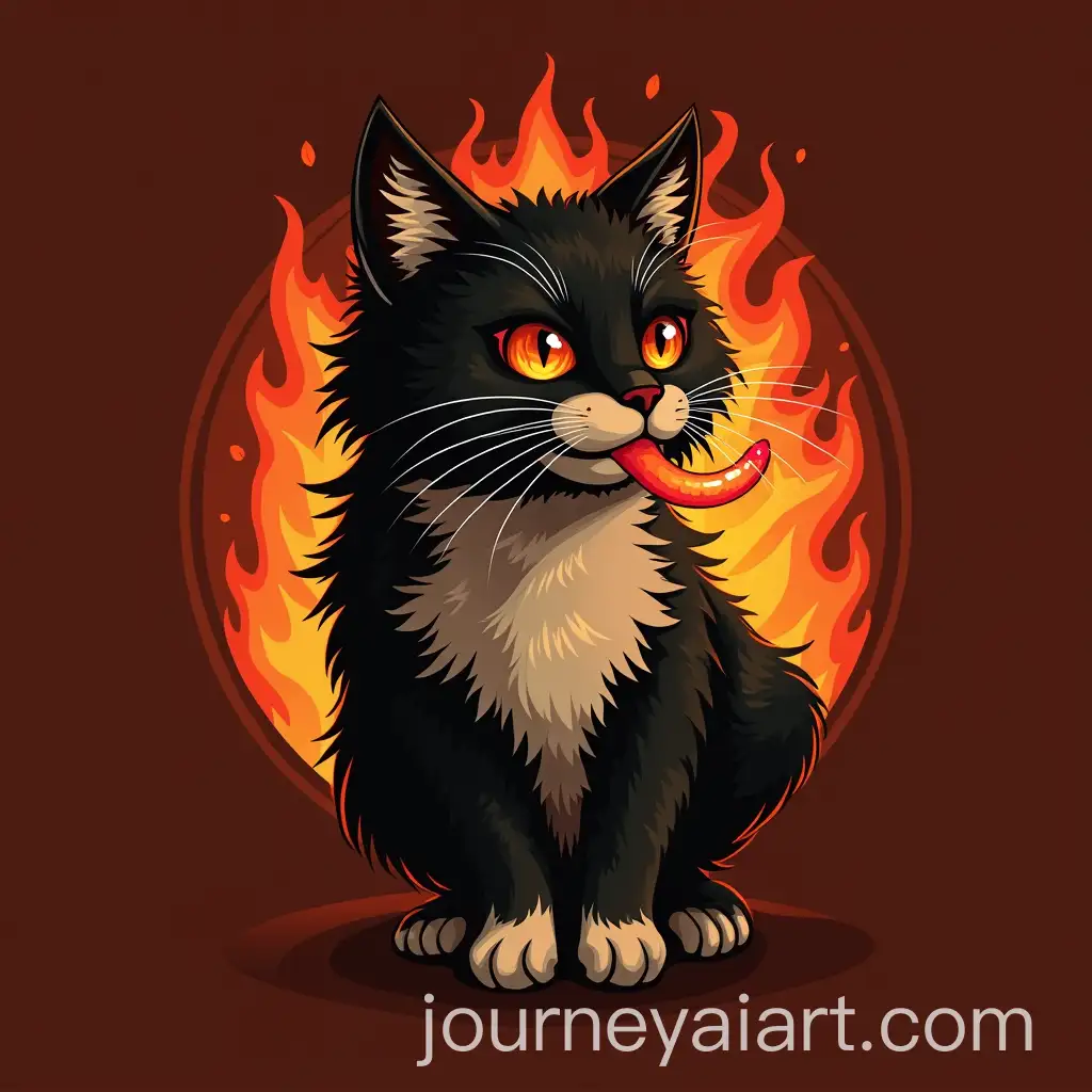 Reggae-the-Dark-Calico-Cat-with-Fiery-Hot-Sauce-Logo