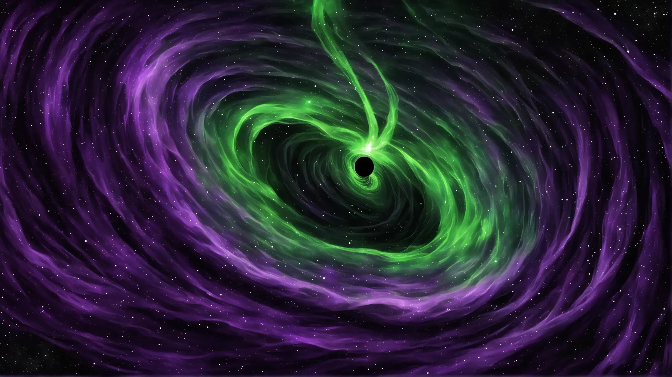 Eldritch Being Wrapped in Nebula Dark Purple and Glowing Green Swirls