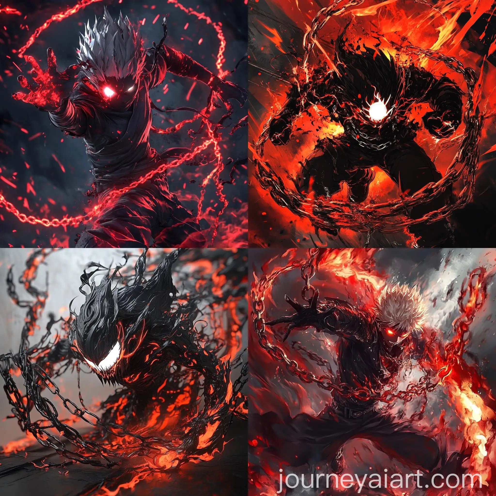 Epic-Anime-Warrior-Battle-Fiery-Red-Flames-and-3D-Realistic-Ink-Chains
