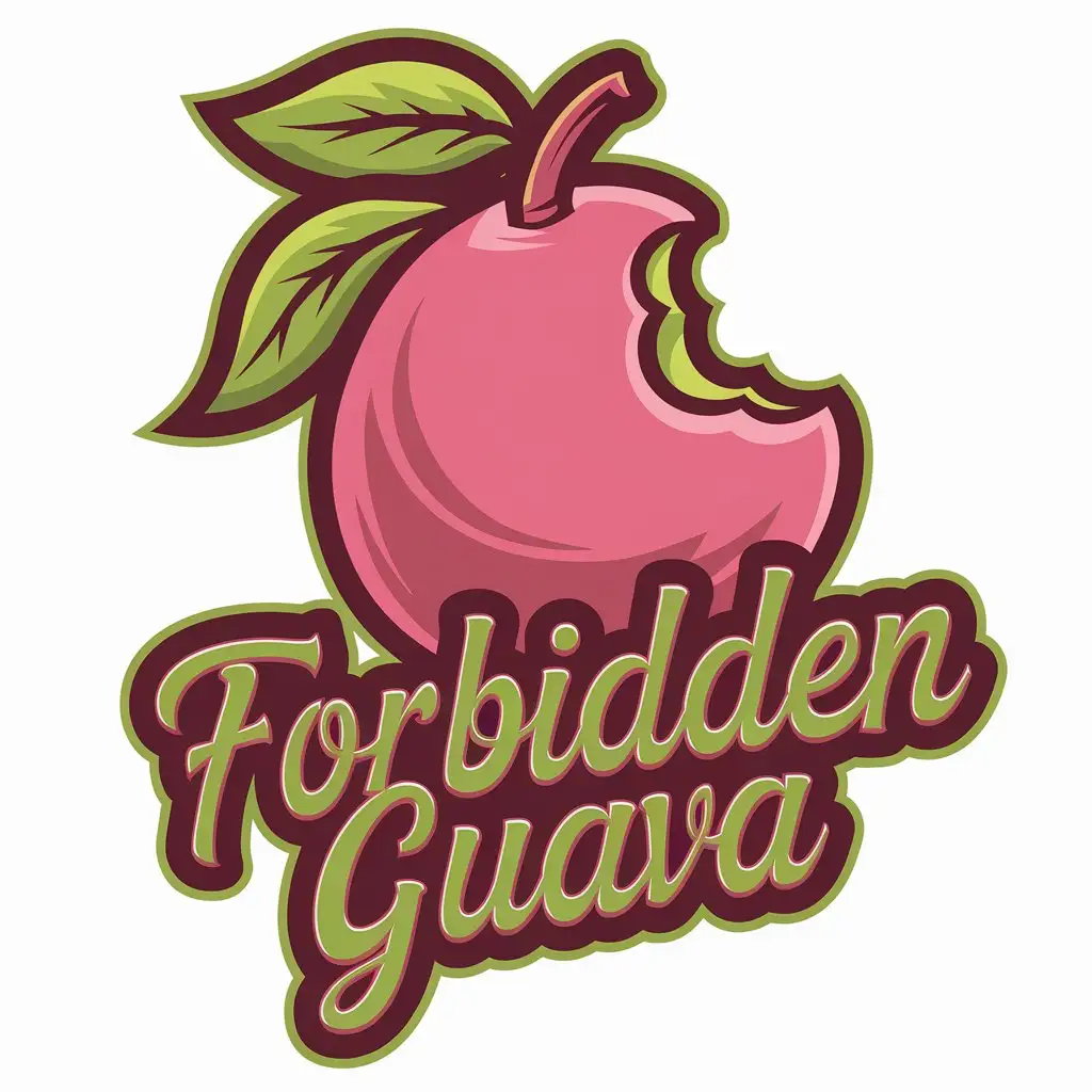 LOGO Design for Forbidden Guava Typography Logo with Guava Symbol and Clear Background