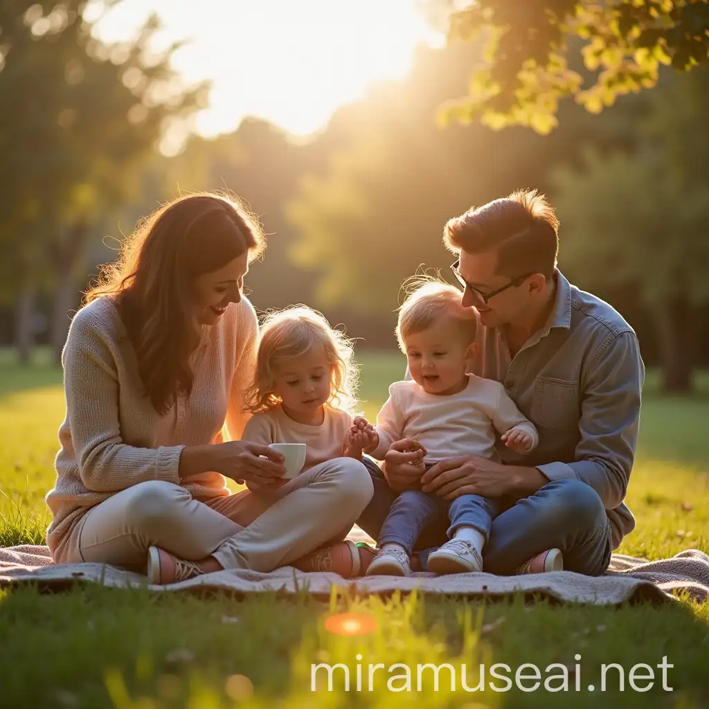 Family Enjoying Social Life Outdoors