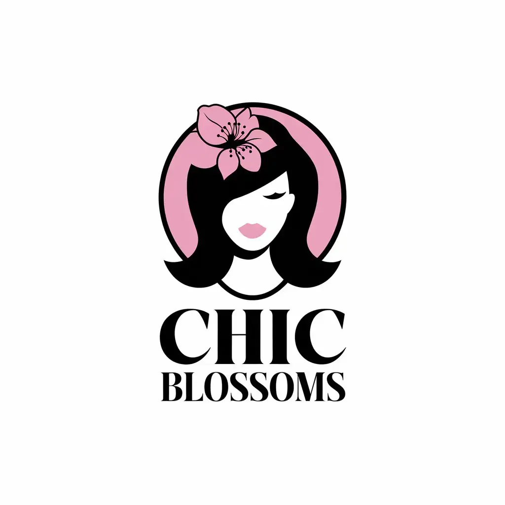 LOGO Design for Chic Blossoms Modern Vector Design with Modeling Theme and Clear Background