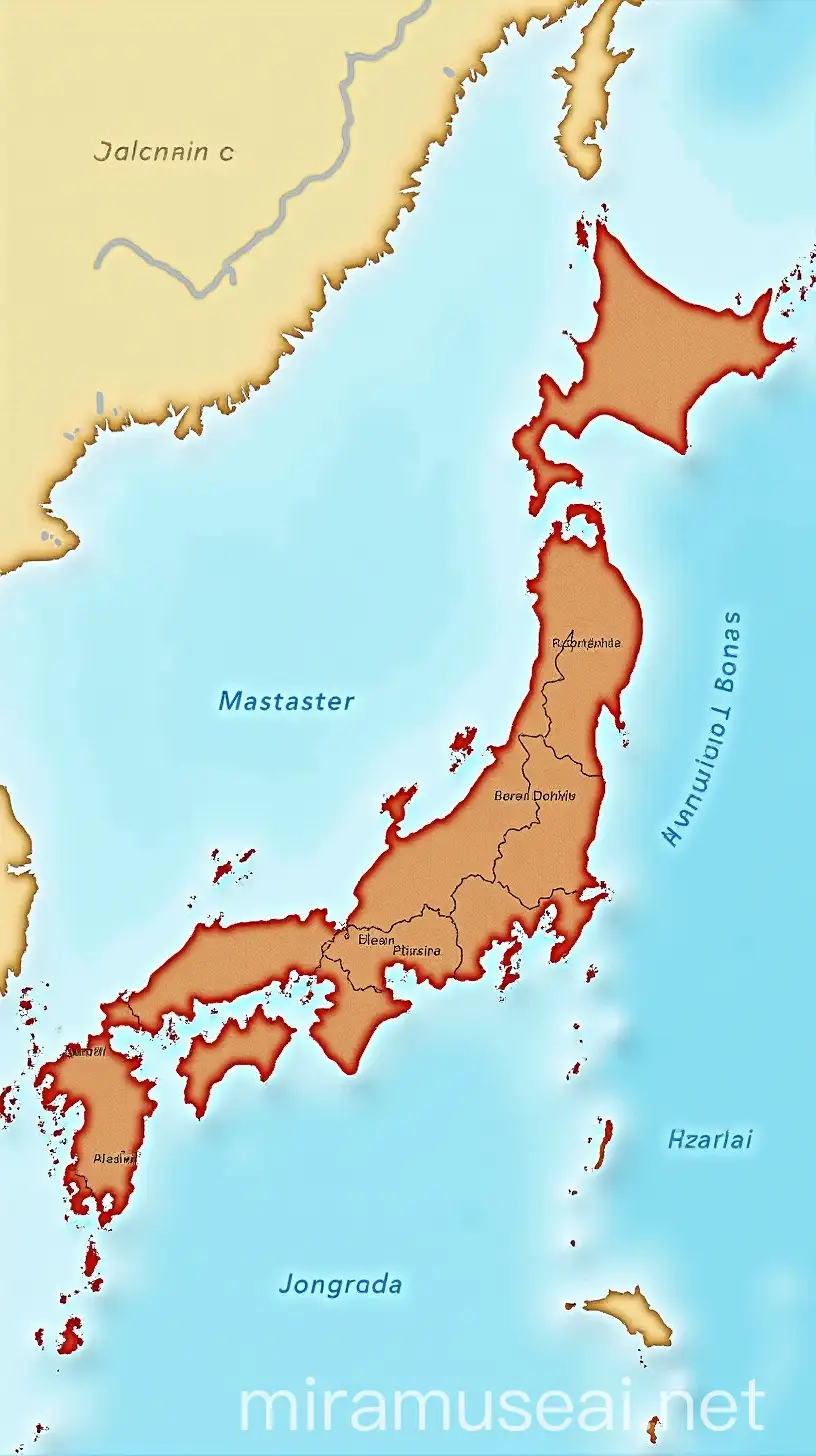 Geographical Map of Japan Highlighting Its Location and Features