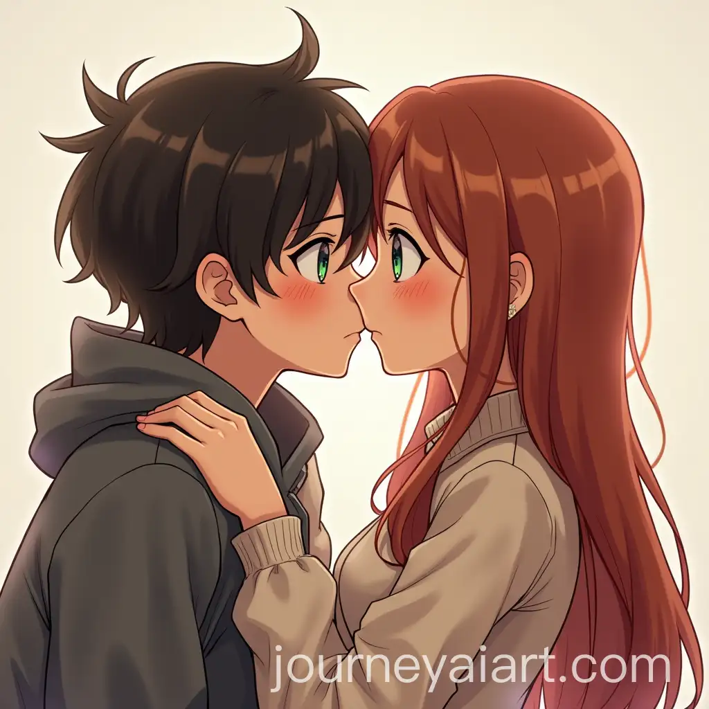 Romantic-Couple-Kissing-Realistic-Portrait