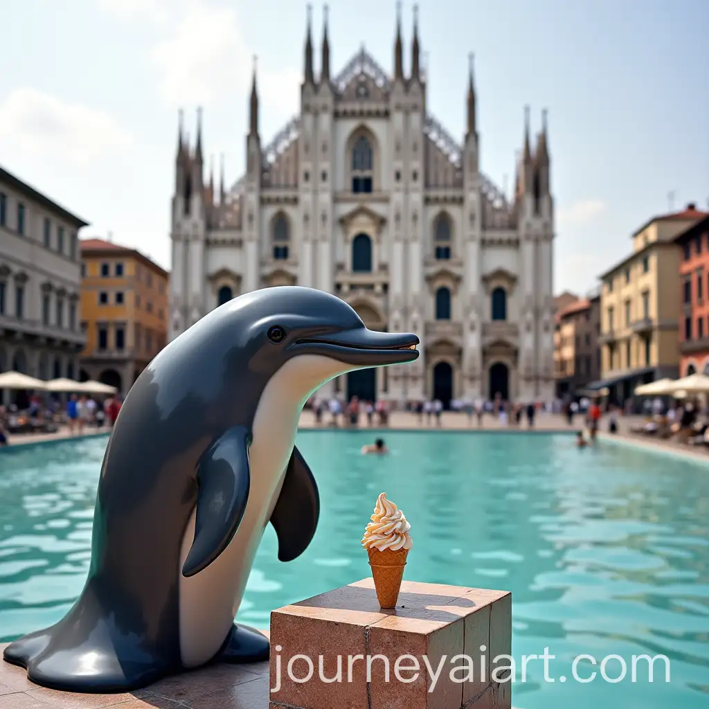 Dolphin-Selling-IceCreams-in-Front-of-Duomo-Milano