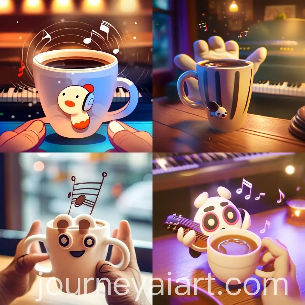 Animated-Coffee-Cup-Playing-Music-in-Cafe-Cartoon-Style