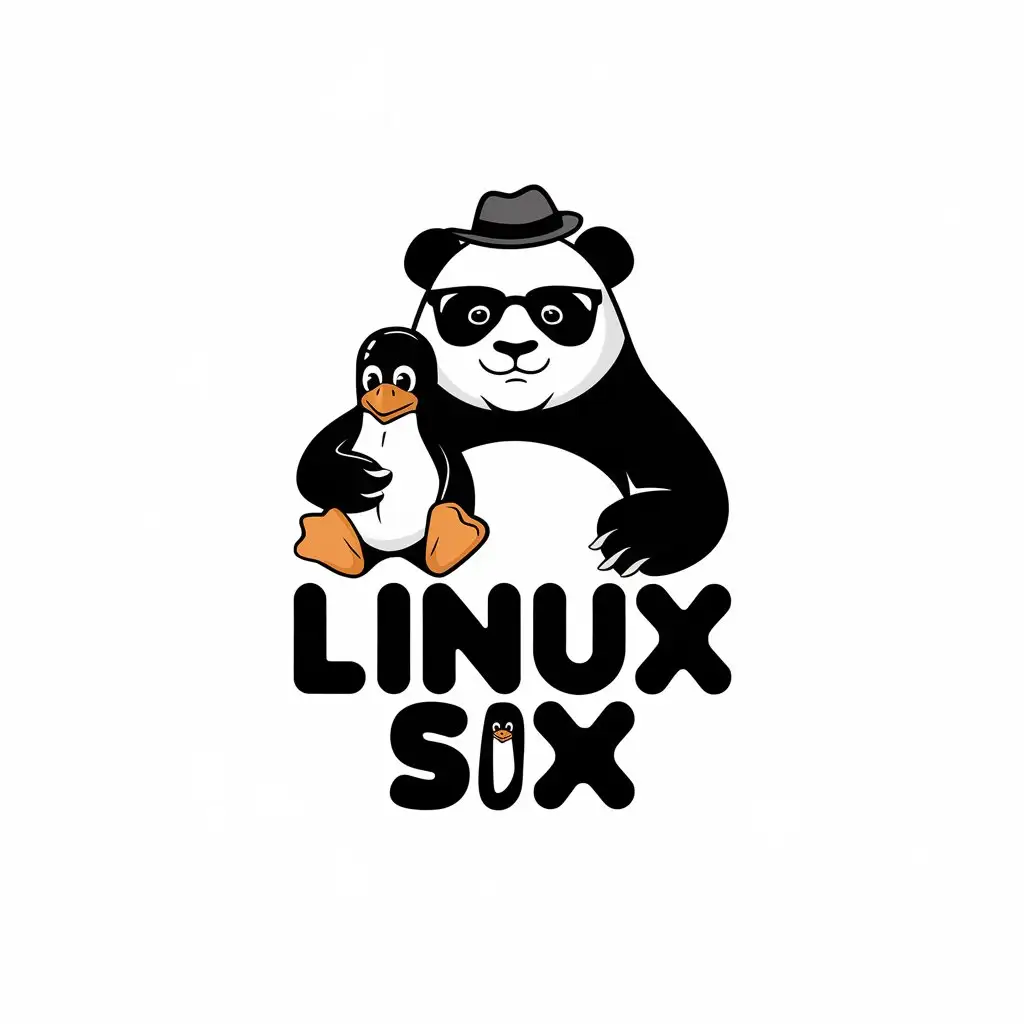 LOGO-Design-for-Linux-Six-Panda-Mascot-with-Internet-Industry-Vibe