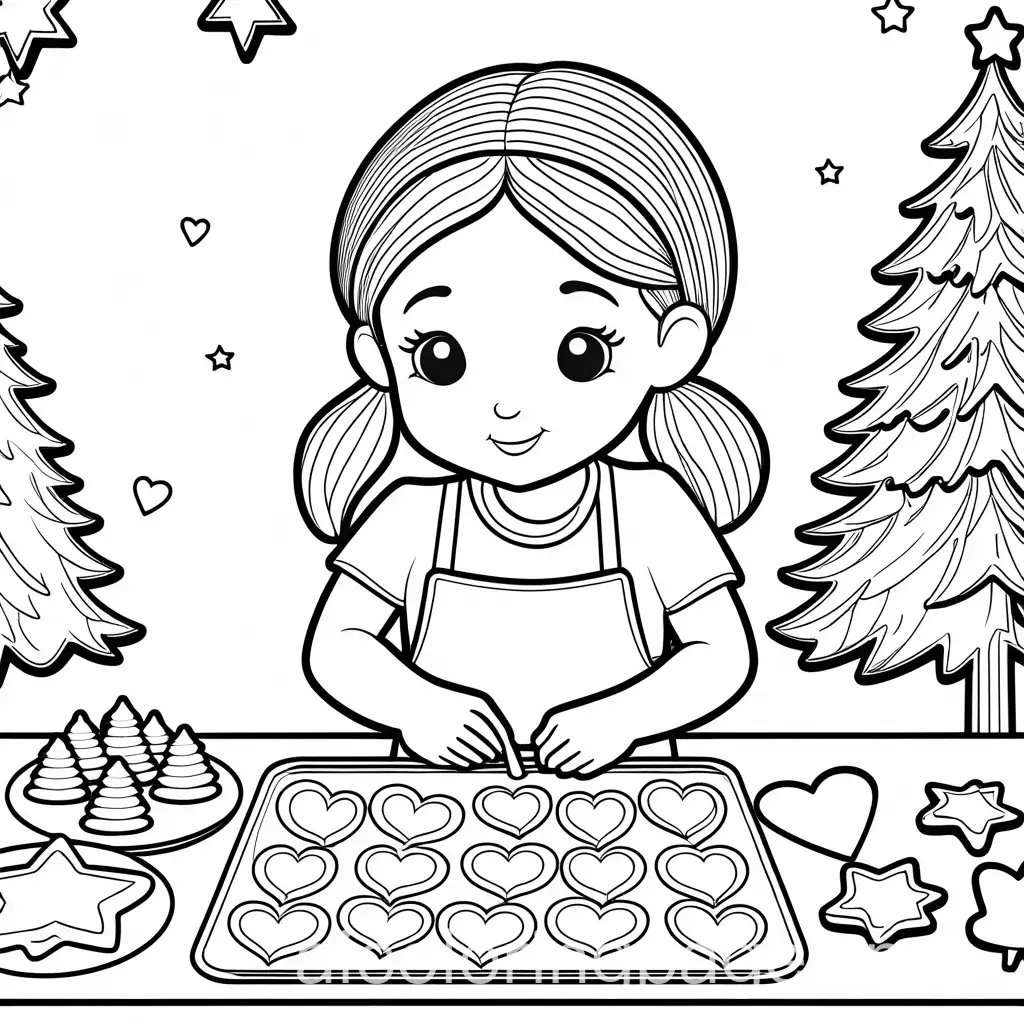 Girl-Baking-Festive-Christmas-Cookies-in-Simple-Line-Art