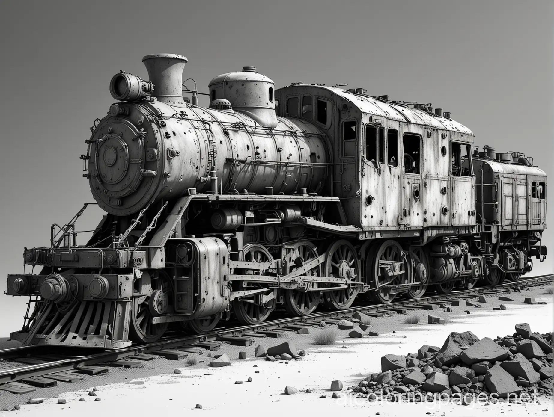 PostApocalyptic-Cyberpunk-Locomotive-Coloring-Page