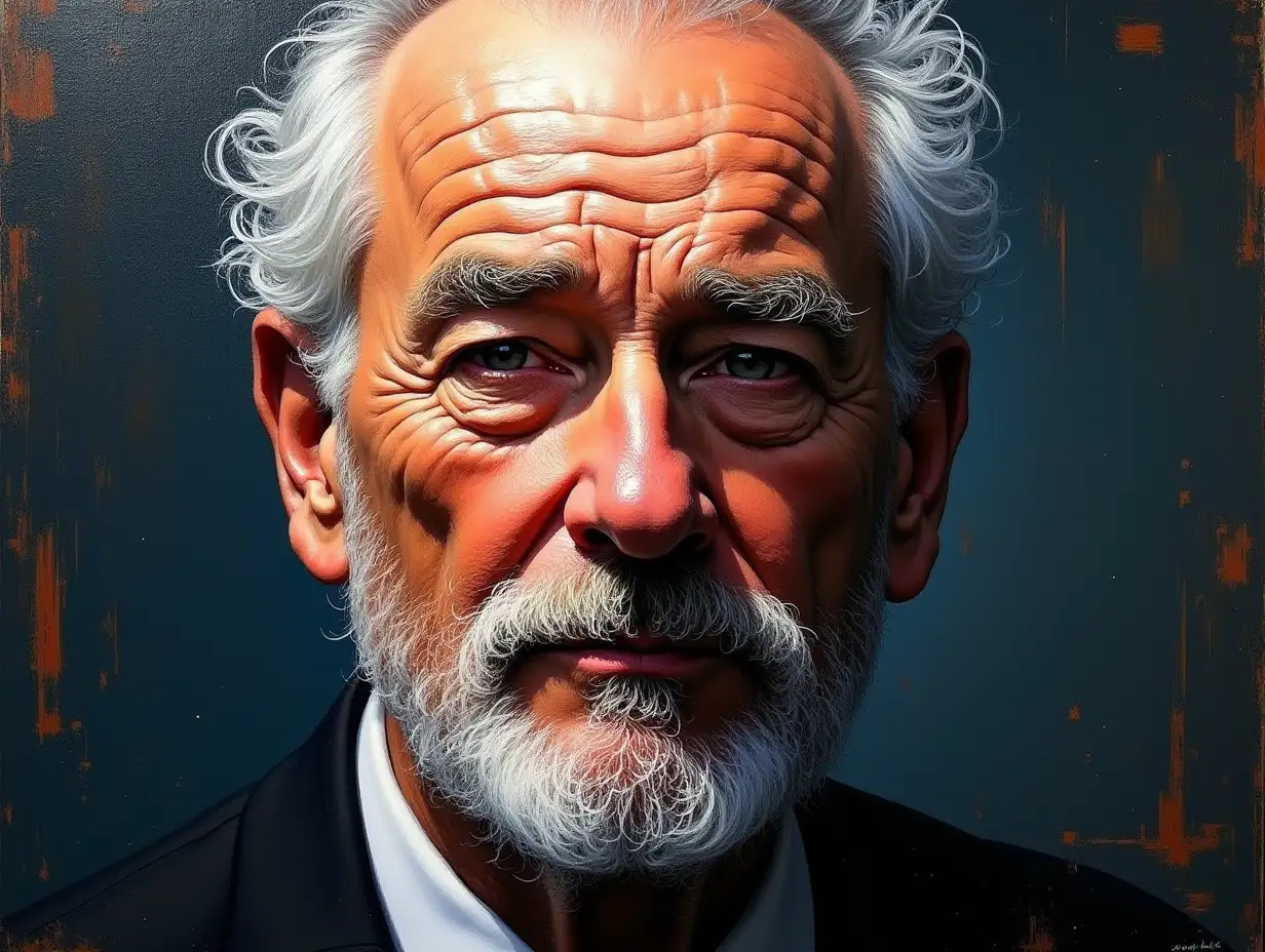 Impasto oil painting of Bill Murray, heavy strokes, textured, stunning digital illustration, elegant, calm, mysterious, digital painting, expressionism style, very intricate, unforgettable