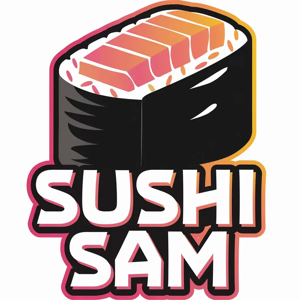 a vector logo design,with the text "Sushi Sam", main symbol:Sushi,Moderate,be used in Restaurant industry,clear background