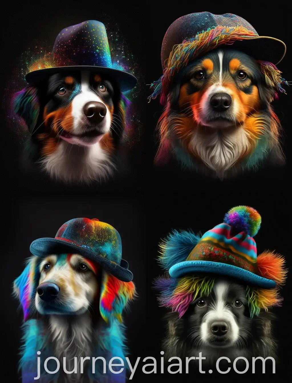 Playful-Pet-Dog-Wearing-Hat-in-Vibrant-3D