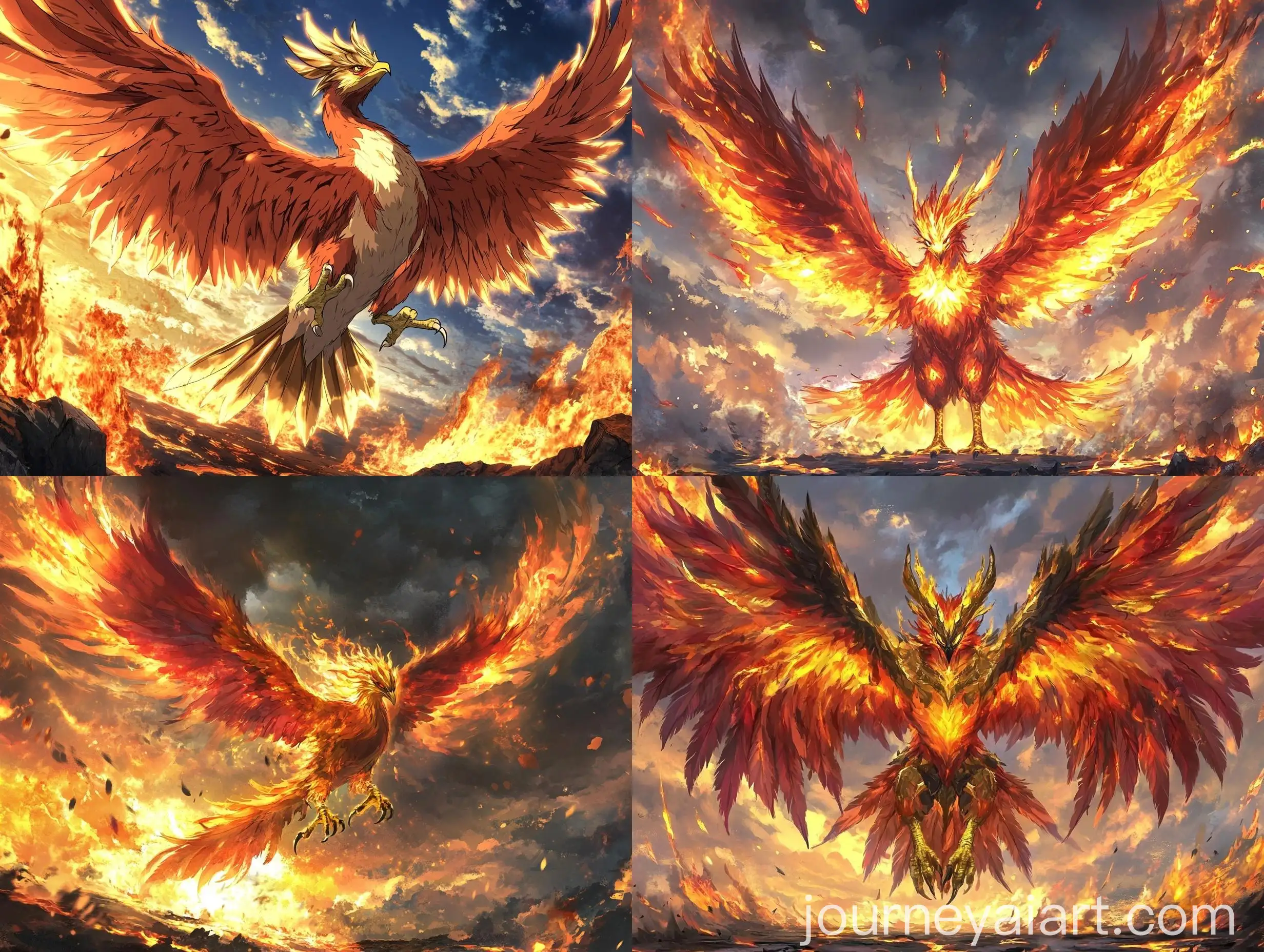 Majestic-Titan-Phoenix-Soars-Amid-Fiery-Stormy-Sky