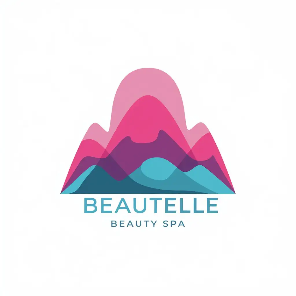 LOGO Design for Beautelle Vector Mountains Symbol for Beauty Spa Industry