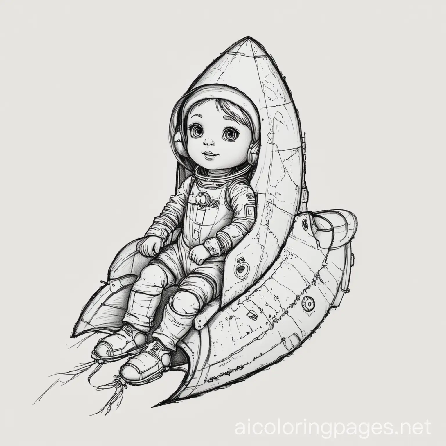 Adventurous-Puppy-Blasts-Off-on-a-Rocket-Coloring-Page