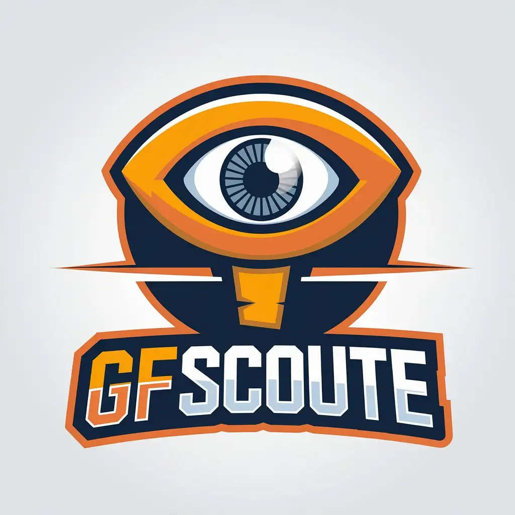 LOGO Design for GFscoute Modern Tech Emblem with Scoute Symbol on Clear Background