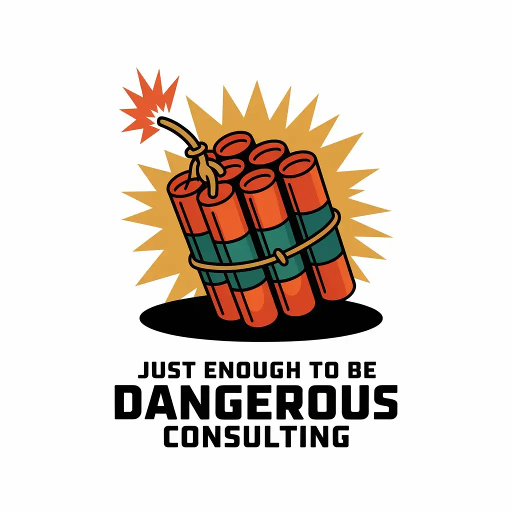 LOGO Design for Just Enough To Be Dangerous Consulting Bundle of Dynamite with Explosive Theme for Technology Industry