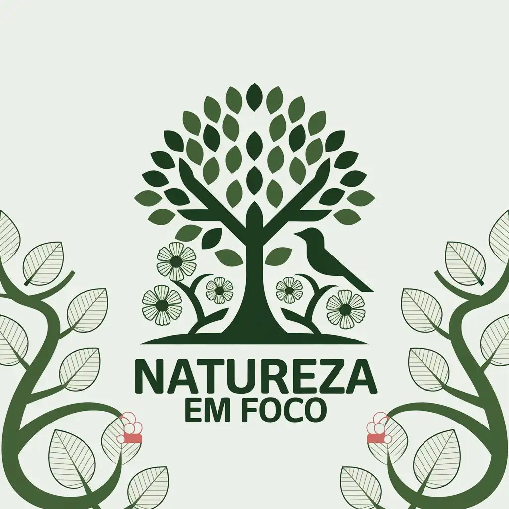 LOGO Design for Natureza em Foco Vector Logo with Nature Plants and Animals Theme