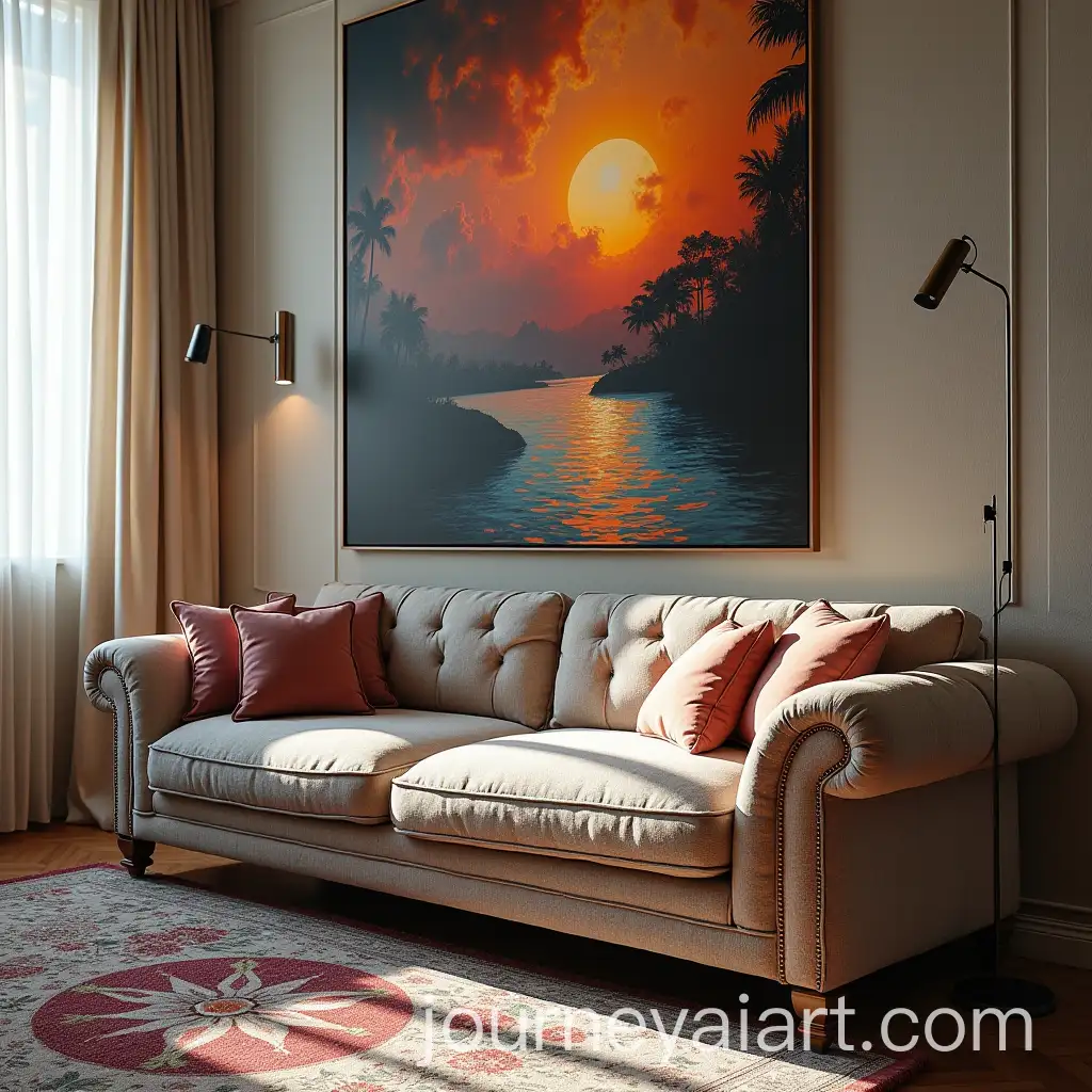 Elegant-Sofa-Adorned-with-Stunning-Artwork