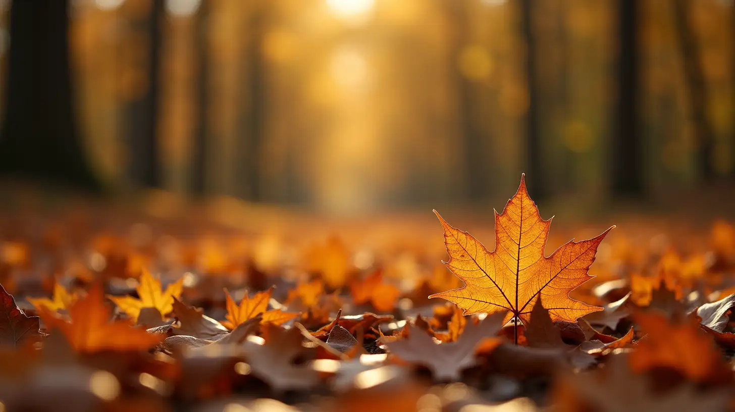 Colorful Autumn Leaves on Forest Floor