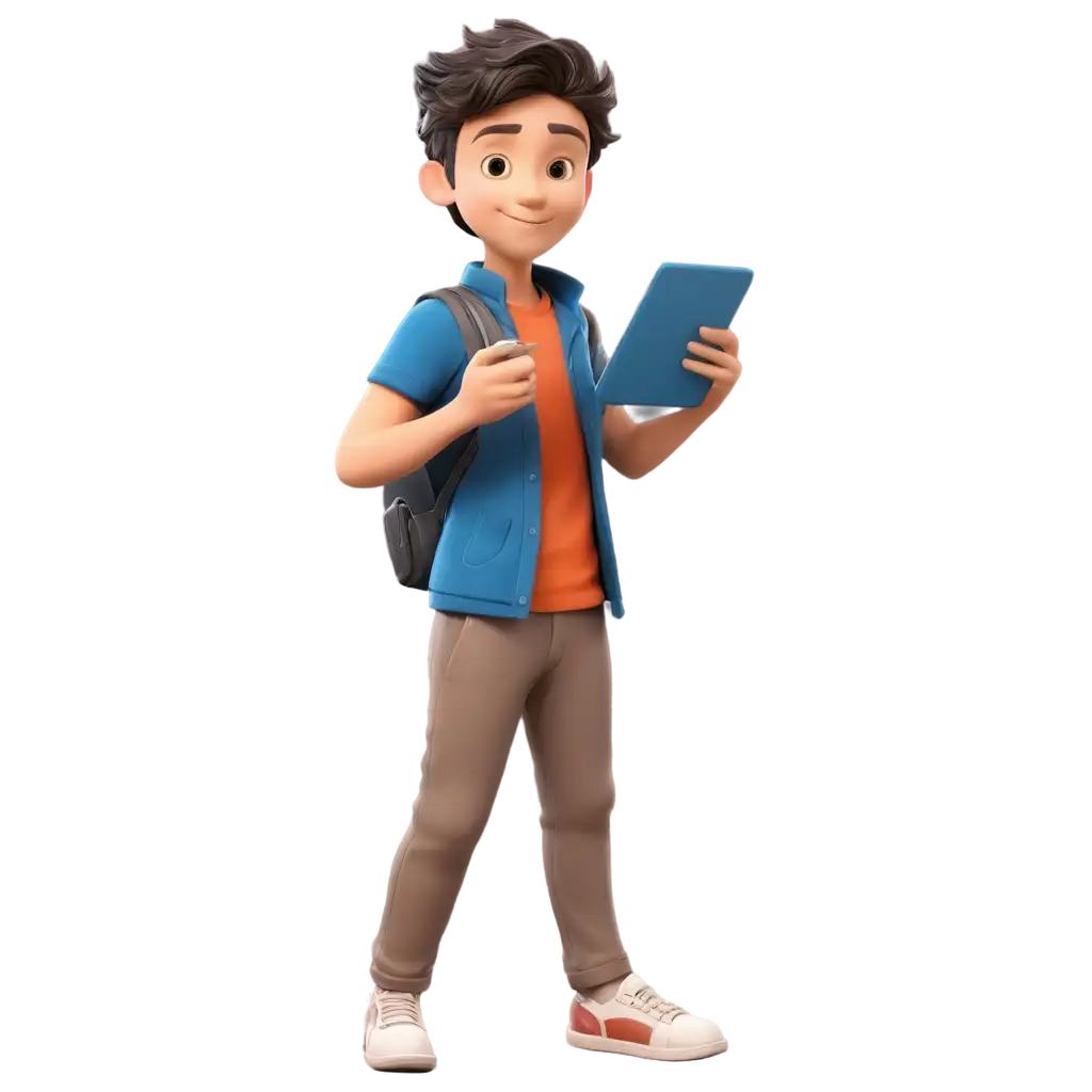3D-Boy-with-Tablet-PNG-Image-HighQuality-Render-for-Versatile-Usage