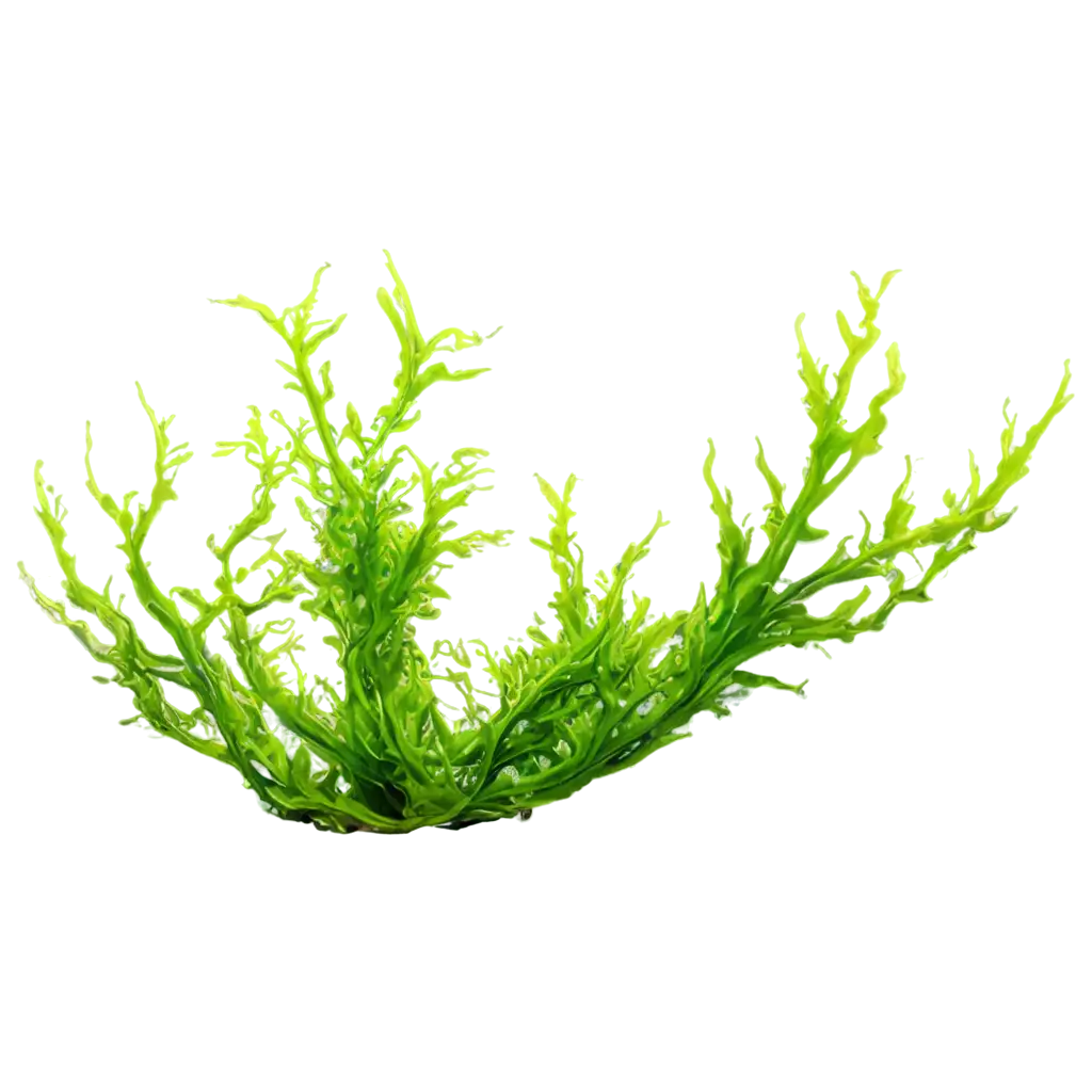 HighResolution-Vibrant-Green-Seaweed-PNG-Aquatic-Plant-with-Glossy-Flowing-Kelp-Fronds-for-Botanical-and-Aquarium-Decorations