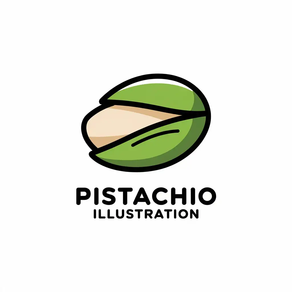 LOGO Design For Pistachio Modern Pistachio Nut Illustration on Clear Background