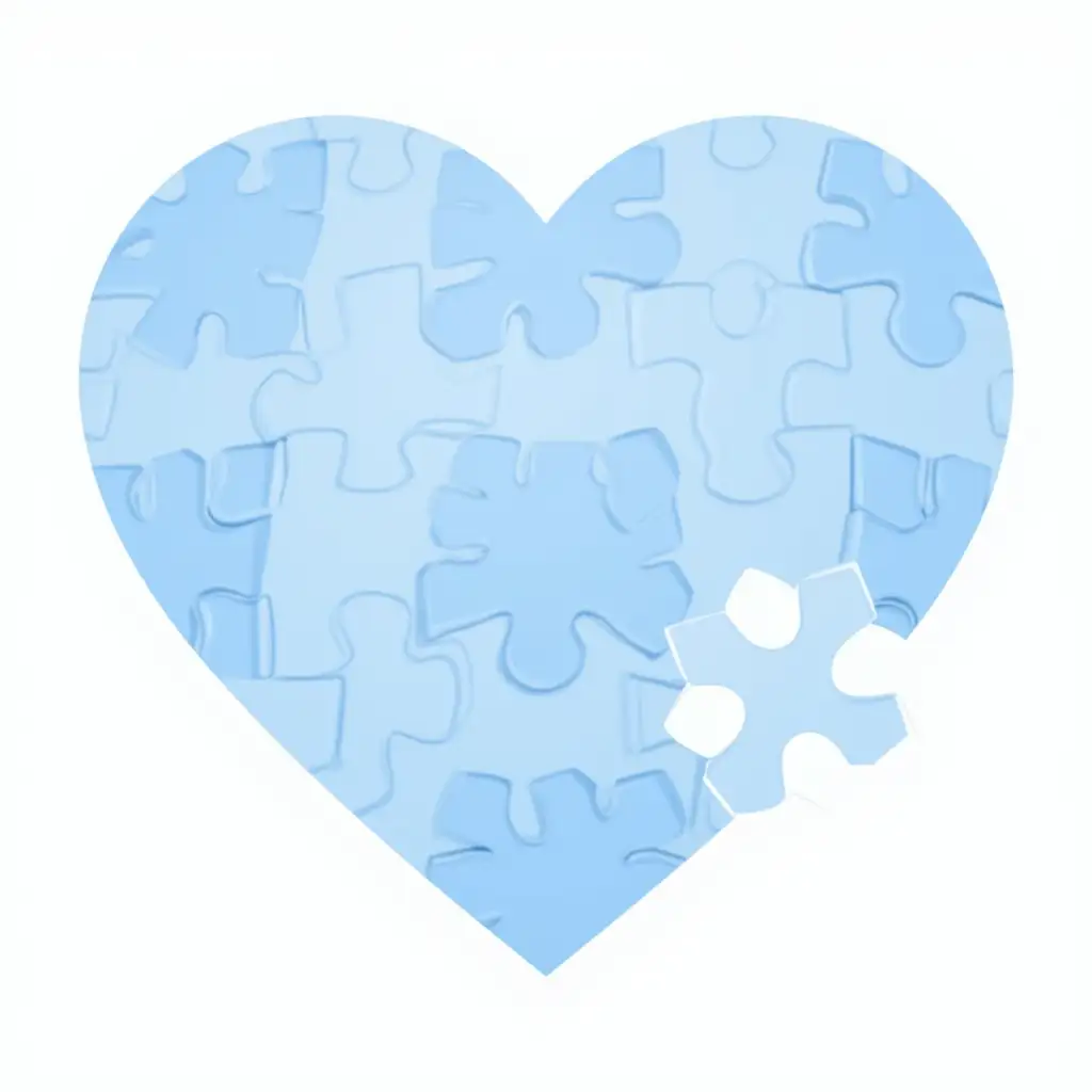 Generate typical autism icons (blue heart, puzzle, etc)