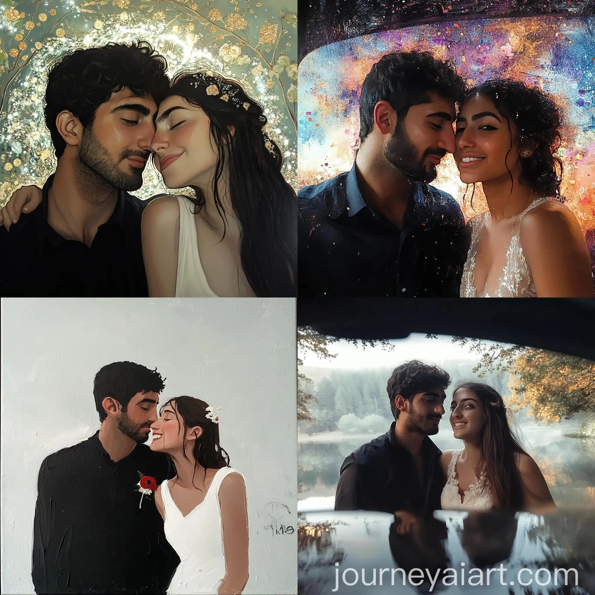 Wedding-Couple-Embracing-Under-Blossoming-Tree